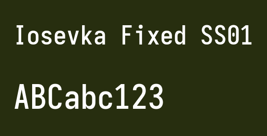 Iosevka Fixed SS01 Semibold