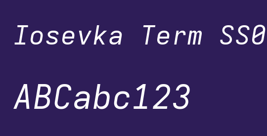 Iosevka Term SS04 ExObl