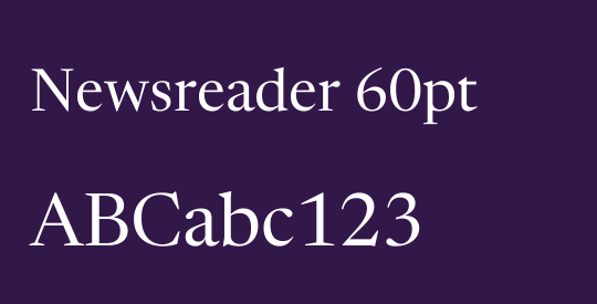 Newsreader 60pt