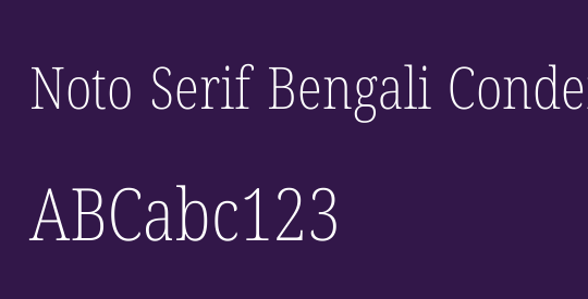 Noto Serif Bengali Condensed ExtraLight