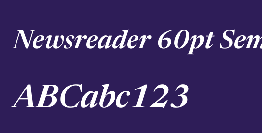 Newsreader 60pt SemiBold