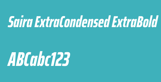 Saira ExtraCondensed ExtraBold