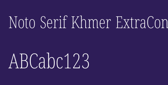 Noto Serif Khmer ExtraCondensed ExtraLight