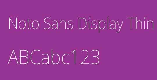 Noto Sans Display Thin
