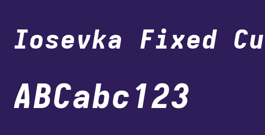 Iosevka Fixed Curly HvExObl