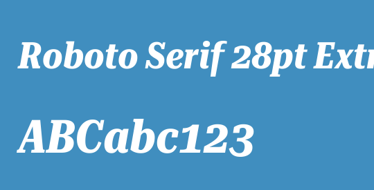 Roboto Serif 28pt ExtraCondensed