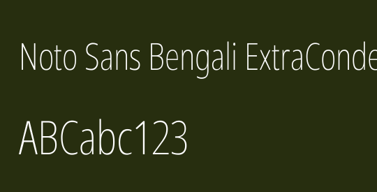 Noto Sans Bengali ExtraCondensed ExtraLight