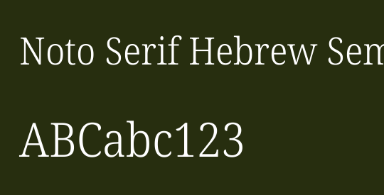 Noto Serif Hebrew SemiCondensed Light