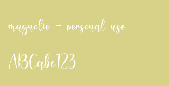 magnolie - personal use