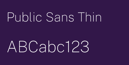 Public Sans Thin