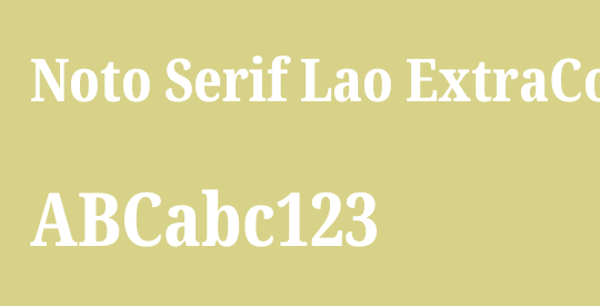 Noto Serif Lao ExtraCondensed ExtraBold
