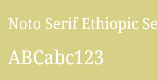 Noto Serif Ethiopic SemiCondensed
