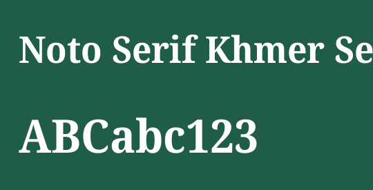 Noto Serif Khmer SemiCondensed