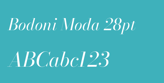 Bodoni Moda 28pt