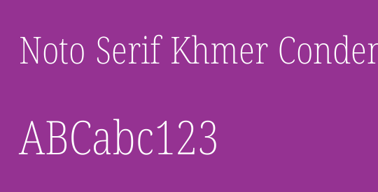 Noto Serif Khmer Condensed ExtraLight