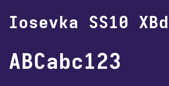 Iosevka SS10 XBdEx
