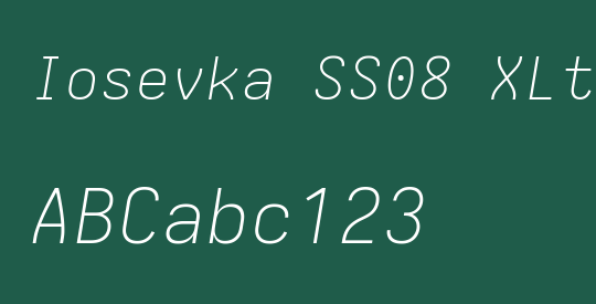 Iosevka SS08 XLtEx