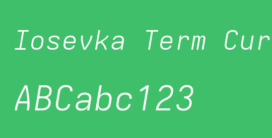 Iosevka Term Curly LtExObl