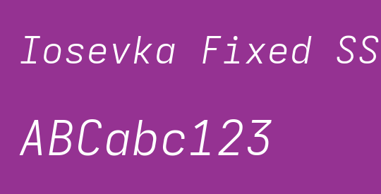 Iosevka Fixed SS14 LtEx
