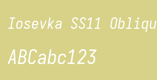 Iosevka SS11 Oblique