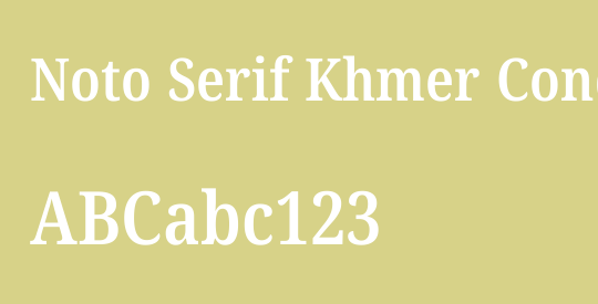 Noto Serif Khmer Condensed SemiBold
