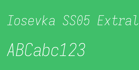 Iosevka SS05 Extralight