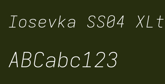 Iosevka SS04 XLtEx