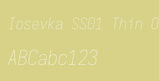 Iosevka SS01 Thin Oblique