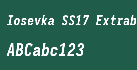 Iosevka SS17 Extrabold Oblique