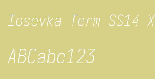 Iosevka Term SS14 XLtObl