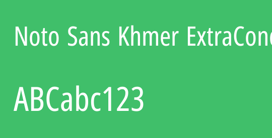 Noto Sans Khmer ExtraCondensed
