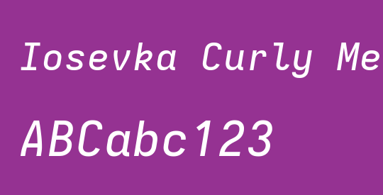Iosevka Curly Medium Extended