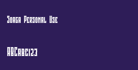 Soaga Personal Use