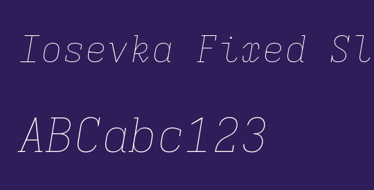 Iosevka Fixed Slab ThEx