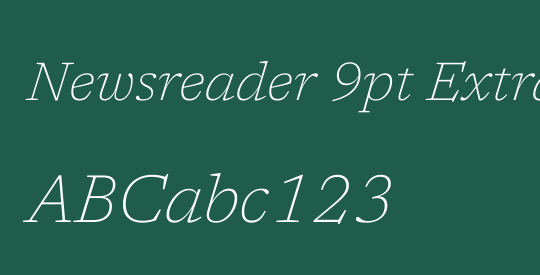 Newsreader 9pt ExtraLight