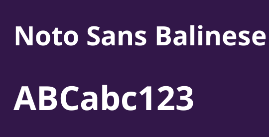 Noto Sans Balinese