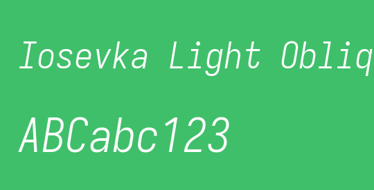 Iosevka Light Oblique