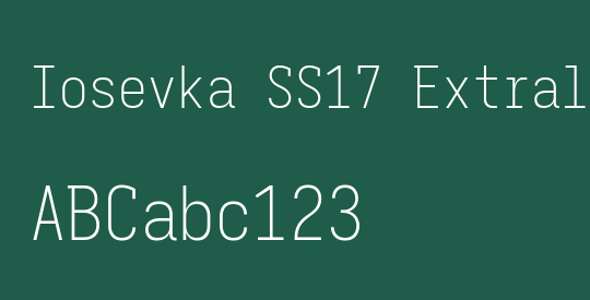 Iosevka SS17 Extralight
