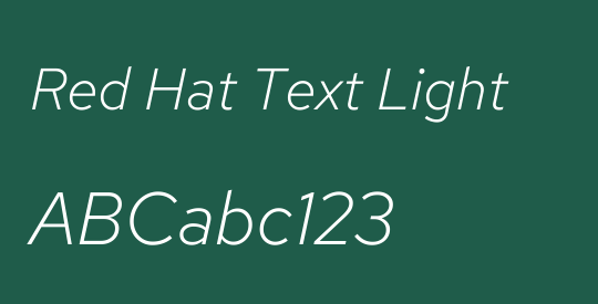 Red Hat Text Light