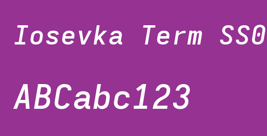 Iosevka Term SS06 SmBdEx