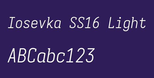 Iosevka SS16 Light
