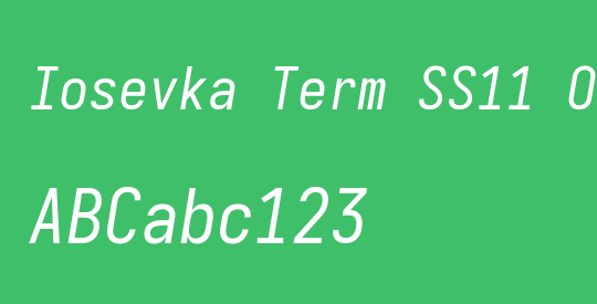 Iosevka Term SS11 Oblique