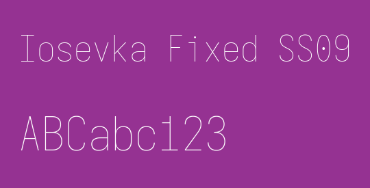 Iosevka Fixed SS09 Thin