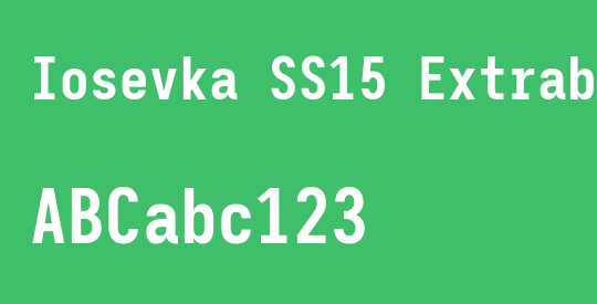 Iosevka SS15 Extrabold