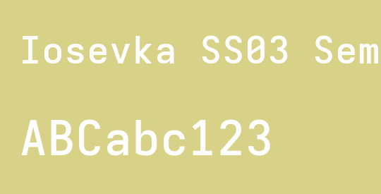 Iosevka SS03 Semibold Extended