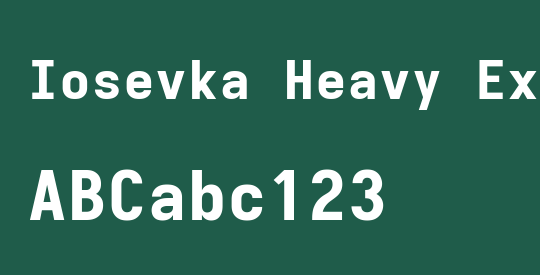 Iosevka Heavy Extended