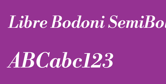 Libre Bodoni SemiBold