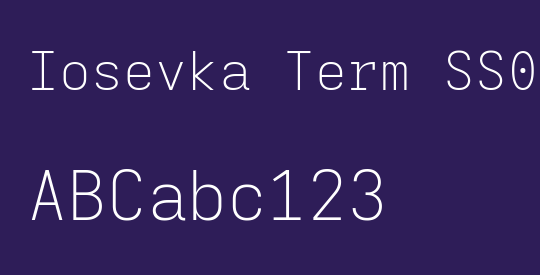Iosevka Term SS05 XLtEx