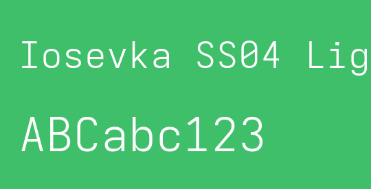 Iosevka SS04 Light Extended