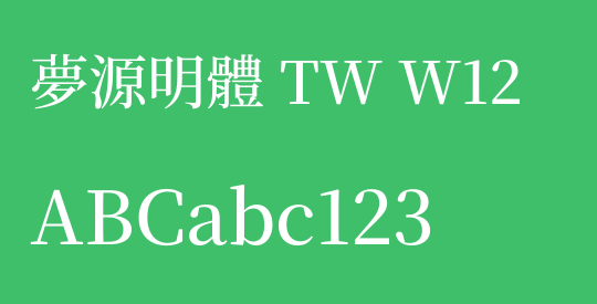 夢源明體 TW W12